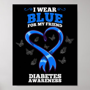 Poster Je Porte Du Bleu Pour Mon Ami Sensibilisation Au D