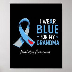 Poster Je Porte Du Bleu Pour Mon Grand-Mère Sensibilisati