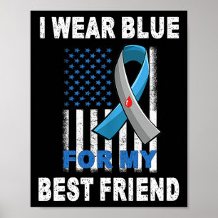 Poster Je Porte Du Bleu Pour Mon Meilleur Ami Sensibilisa