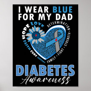 Poster Je Porte Du Bleu Pour Mon Père Type 1 Sensibilisat