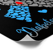 Poster Je Porte Du Bleu Pour Quelqu'Un Que J'Aime Diabète (Coin)