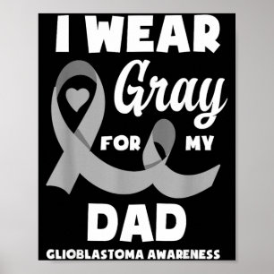 Poster Je porte du gris pour la sensibilisation au gliobl