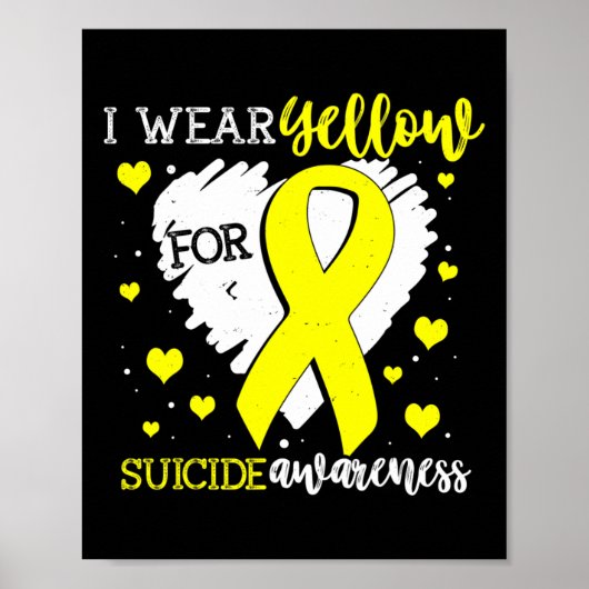 Poster Je Porte Du Jaune Pour Sensibilisation Au Suicide (Devant)