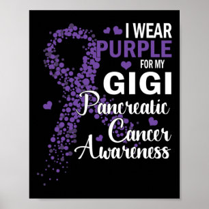 Poster Je Porte Du Purple Pour Mon Gigi Pancréatique Canc