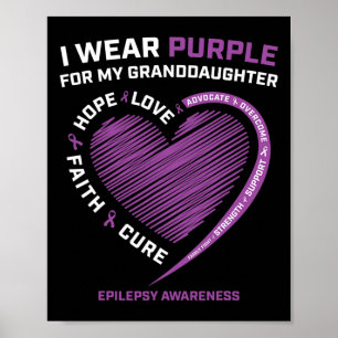 Poster Je Porte Du Purple Pour Mon Grand-Fille Epilepsy A