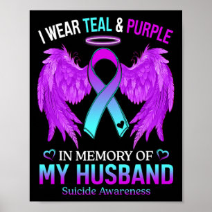 Poster Je Porte Du Purple Turquoise En Mémoire Du Suicide