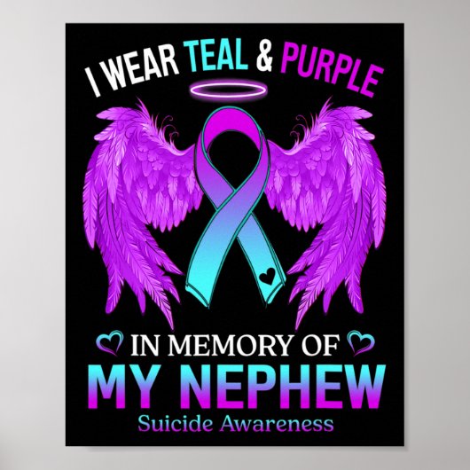 Poster Je Porte Du Purple Turquoise En Mémoire Du Suicide (Devant)
