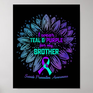 Poster Je Porte Du Purple Turquoise Pour La Prévention Du