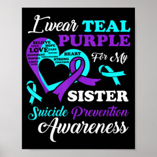 Poster Je Porte Du Purple Turquoise Pour La Prévention Su