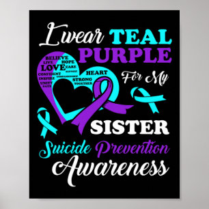 Poster Je Porte Du Purple Turquoise Pour La Prévention Su