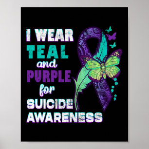 Poster Je Porte Du Purple Turquoise Pour La Sensibilisati