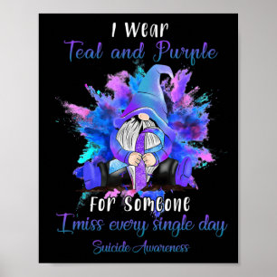 Poster Je Porte Du Purple Turquoise Pour Quelqu'Un Gnome 