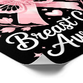 Poster Je Porte Du Rose Pour La Sensibilisation Au Cancer (Coin)