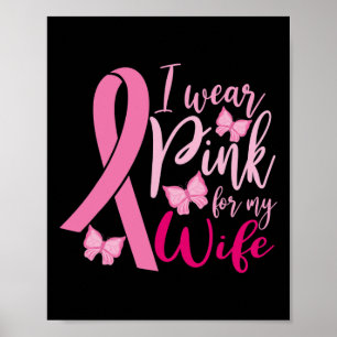 Poster Je Porte Du Rose Pour Ma Femme Sensibilisation Au