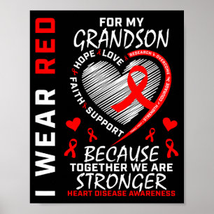 Poster Je Porte Du Rouge Pour La Journée De Sensibilisati