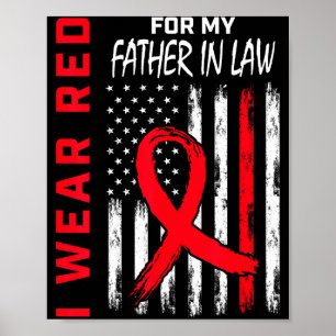 Poster Je Porte Du Rouge Pour La Maladie Cardiaque De Mon