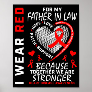 Poster Je Porte Du Rouge Pour La Maladie Cardiaque De Mon