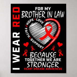 Poster Je Porte Du Rouge Pour La Maladie Cardiaque De Mon