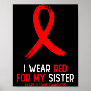 Poster Je porte du rouge pour la sensibilisation à la mal
