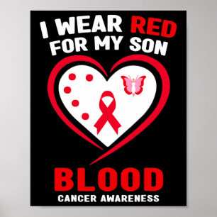 Poster Je porte du rouge pour la sensibilisation au cance