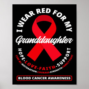 Poster Je porte du rouge pour la sensibilisation au cance