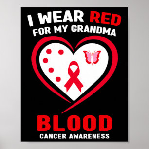 Poster Je porte du rouge pour la sensibilisation au cance