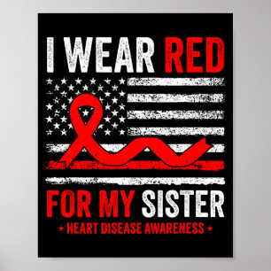 Poster Je Porte Du Rouge Pour Ma Soeur Sensibilisation Au