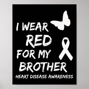 Poster Je Porte Du Rouge Pour Mon Frère Ruban Maladie Car