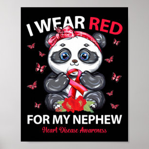 Poster Je Porte Du Rouge Pour Mon Nephew Heart Disease Aw