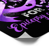 Poster Je Porte Du Ruban Violet Pour Sensibiliser À L'Épi (Coin)