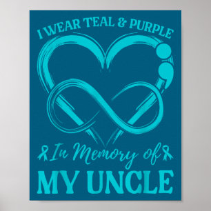 Poster Je porte du sarcelle et du violet en mémoire de mo