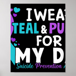 Poster Je porte du sarcelle et du violet pour la préventi