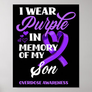 Poster Je Porte Du Violet En Mémoire De Mon Fils Surdose