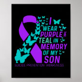 Poster Je Porte Du Violet Et Turquoise Pour Mon Fils Suic (Devant)