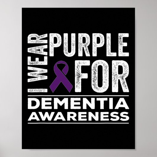Poster Je porte du violet pour la sensibilisation à la dé (Devant)