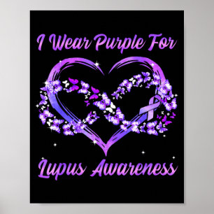 Poster Je porte du violet pour la sensibilisation au lupu