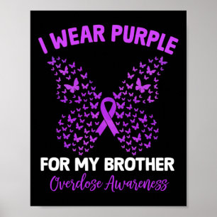 Poster Je Porte Du Violet Pour La Sensibilisation De Mon 