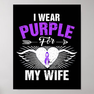 Poster Je Porte Du Violet Pour Ma Femme Epilepsie Sensibi