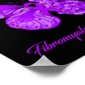 Poster Je Porte Du Violet Pour Ma Tante Fibromyalgie Sens (Coin)