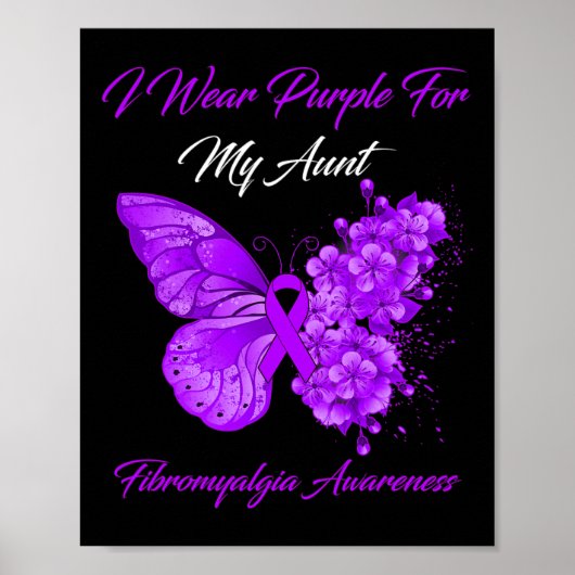 Poster Je Porte Du Violet Pour Ma Tante Fibromyalgie Sens (Devant)