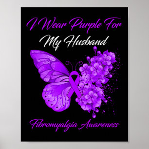 Poster Je Porte Du Violet Pour Mon Mari Fibromyalgie Guer