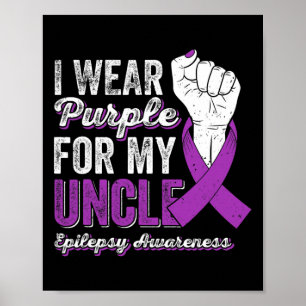 Poster Je Porte Du Violet Pour Mon Oncle Ribbon Epilepsy