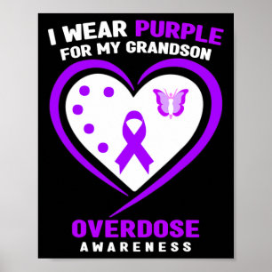 Poster Je Porte Du Violet Pour Sensibiliser Mon Petit-Fil