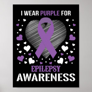 Poster Je Porte Epilepsy Awareness Supporter Ribbon
