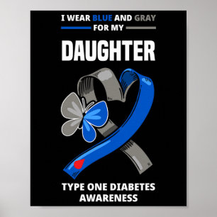 Poster Je porte le bleu et le gris pour ma fille Type Un