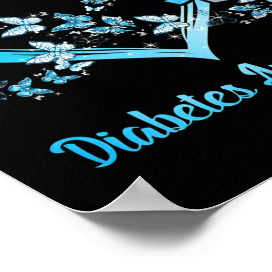 Poster Je porte le bleu pour la sensibilisation au diabèt (Coin)