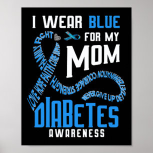 Poster Je porte le bleu pour ma mère Sensibilisation au d