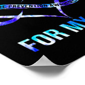 Poster Je Porte Le Purple Turquoise Pour Maman Prévention (Coin)