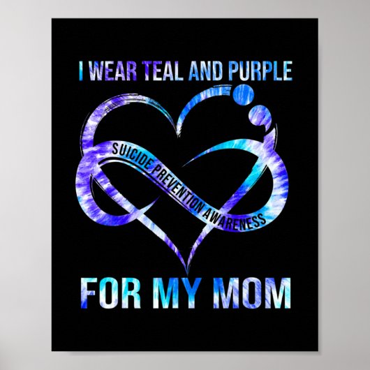 Poster Je Porte Le Purple Turquoise Pour Maman Prévention (Devant)