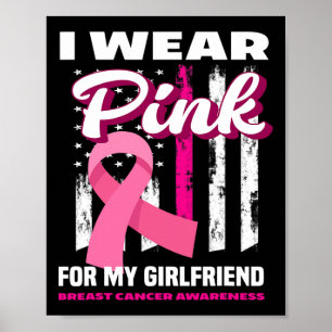 Poster Je Porte Le Rose Pour Ma Fille Accordée Au Cancer
